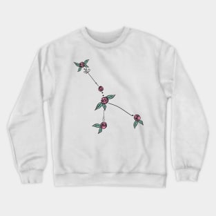 Cancer Zodiac Sign Constellation Roses and Hearts Doodle Crewneck Sweatshirt